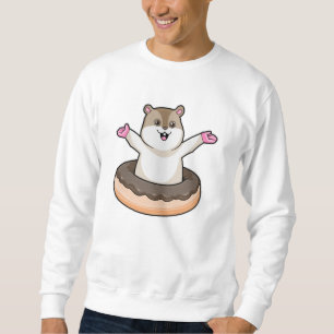Hamster mit Schokolade Donut Sweatshirt