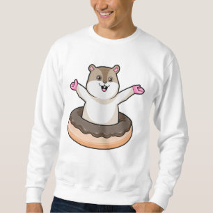 Hamster mit Schokolade Donut Sweatshirt