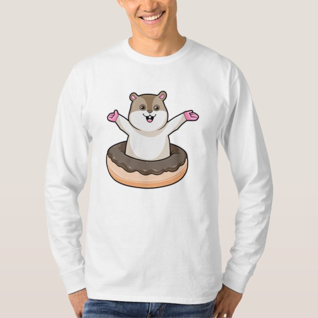Hamster mit Schokolade Donut T-Shirt (Vorderseite)