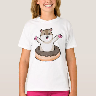 Hamster mit Schokolade Donut T-Shirt