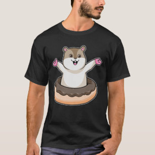 Hamster mit Schokolade Donut T-Shirt