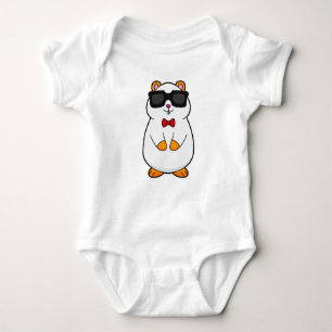 Hamster mit Sonnenbrille & Bow-Krawatte Baby Strampler