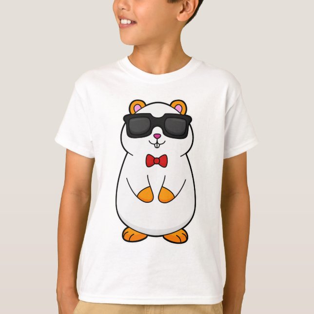 Hamster mit Sonnenbrille & Bow-Krawatte T-Shirt (Vorderseite)