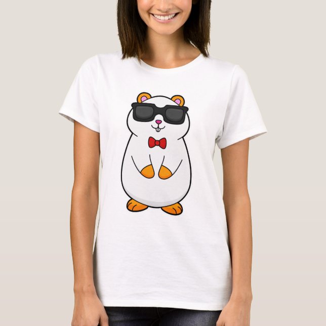 Hamster mit Sonnenbrille & Bow-Krawatte T-Shirt (Vorderseite)