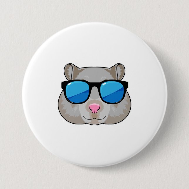 Hamster mit Sonnenbrille Button (Vorderseite)