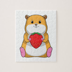 Hamster mit Strawberry Puzzle