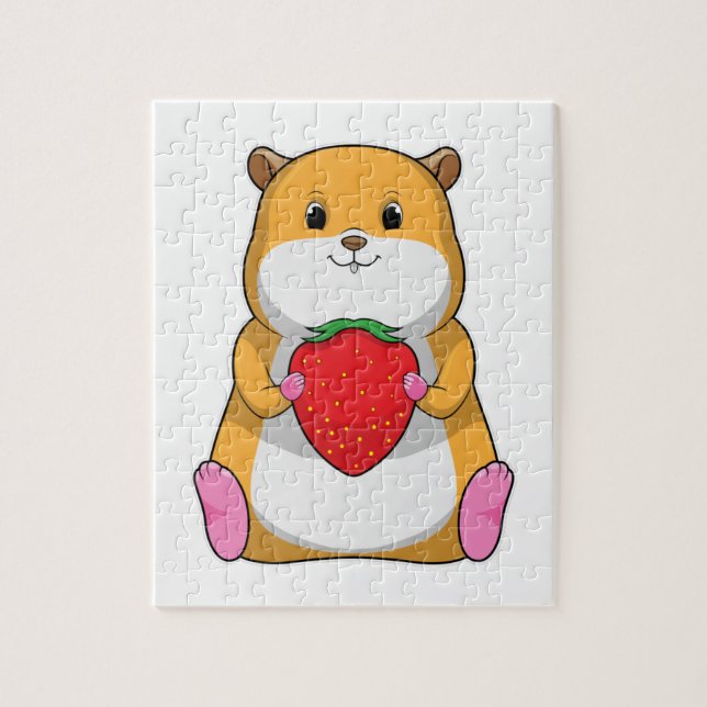 Hamster mit Strawberry Puzzle (Vertikal)