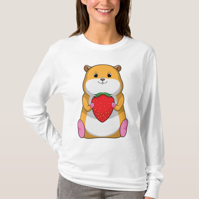 Hamster mit Strawberry T-Shirt (Vorderseite)