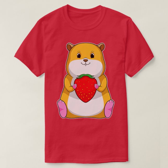 Hamster mit Strawberry T-Shirt (Design vorne)