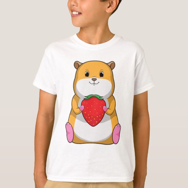 Hamster mit Strawberry T-Shirt (Vorderseite)