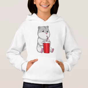 Hamster mit Tasse und Trinkstroh Hoodie