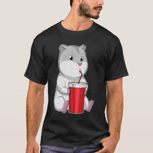 Hamster mit Tasse und Trinkstroh T-Shirt