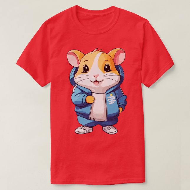 Hamster mit Trackanzug und Sneakers T-Shirt (Design vorne)