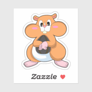 Hamster mit Walnuss Aufkleber