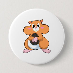 Hamster mit Walnuss Button
