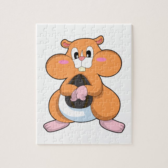 Hamster mit Walnuss Puzzle (Vertikal)