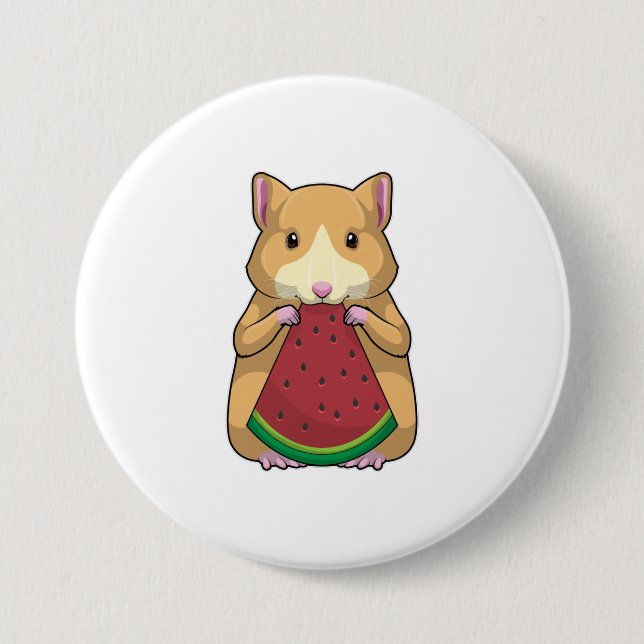 Hamster mit Watermelon Button (Vorderseite)