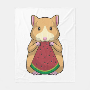 Hamster mit Watermelon Fleecedecke