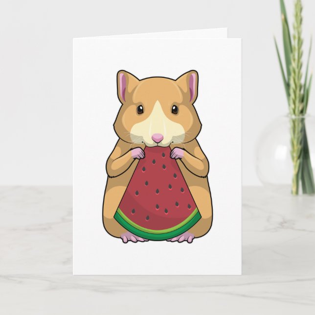 Hamster mit Watermelon Karte (Vorderseite)