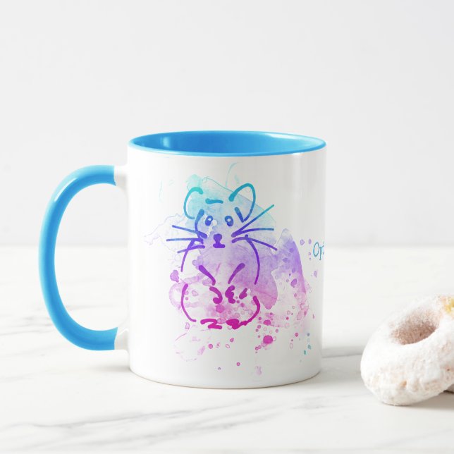 Hamster - Moderne Minimalistische Wasserfarbe - Te Tasse (Mit Donut)