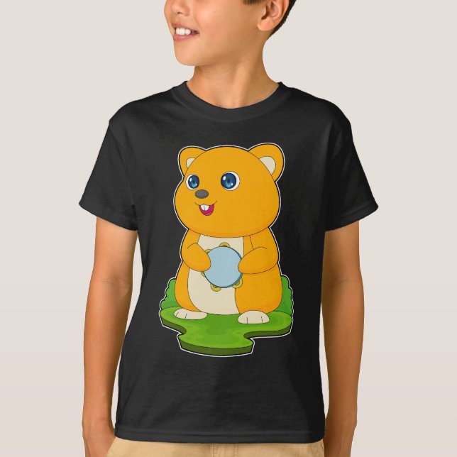 Hamster Musician Drum Music T-Shirt (Vorderseite)