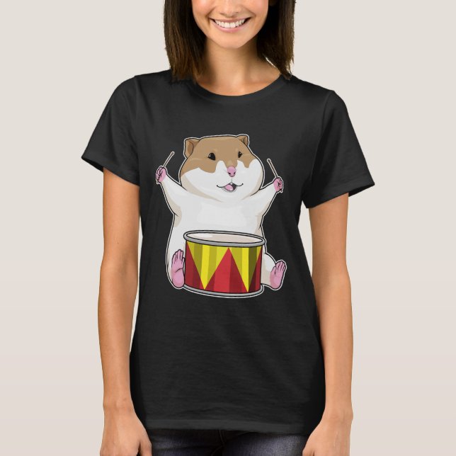 Hamster Musician Drum Music T-Shirt (Vorderseite)