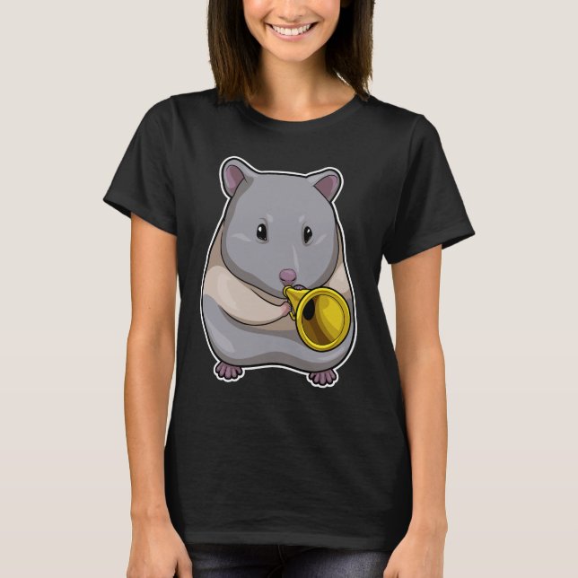 Hamster Musician Trumpet Music T-Shirt (Vorderseite)