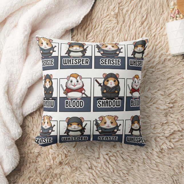 Hamster Ninja Print Kissen (Decke)