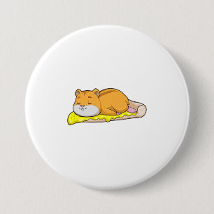 Hamster & Pizza mit Käse Button
