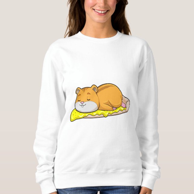 Hamster & Pizza mit Käse Sweatshirt (Vorderseite)