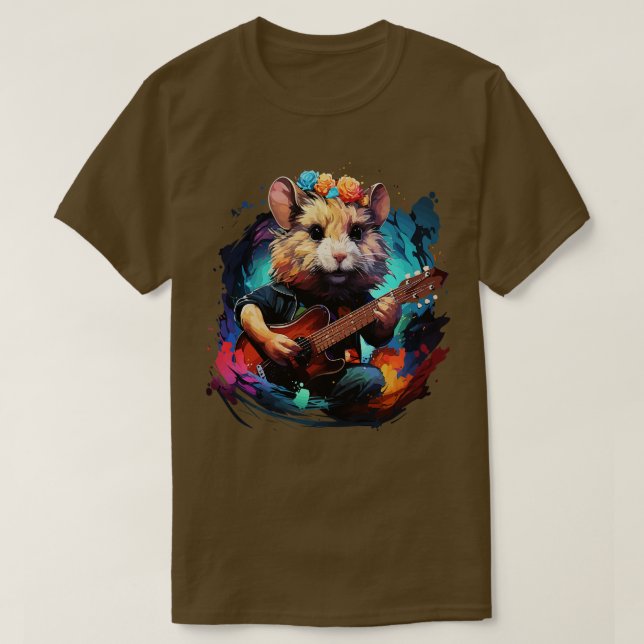 Hamster Playing Guitar T-Shirt (Design vorne)