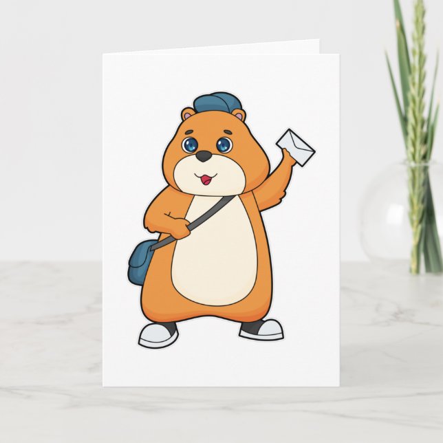 Hamster Postbote Brief Karte (Vorderseite)