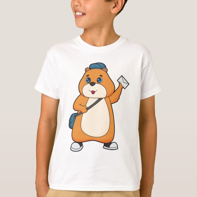 Hamster Postman Letter T-Shirt (Vorderseite)