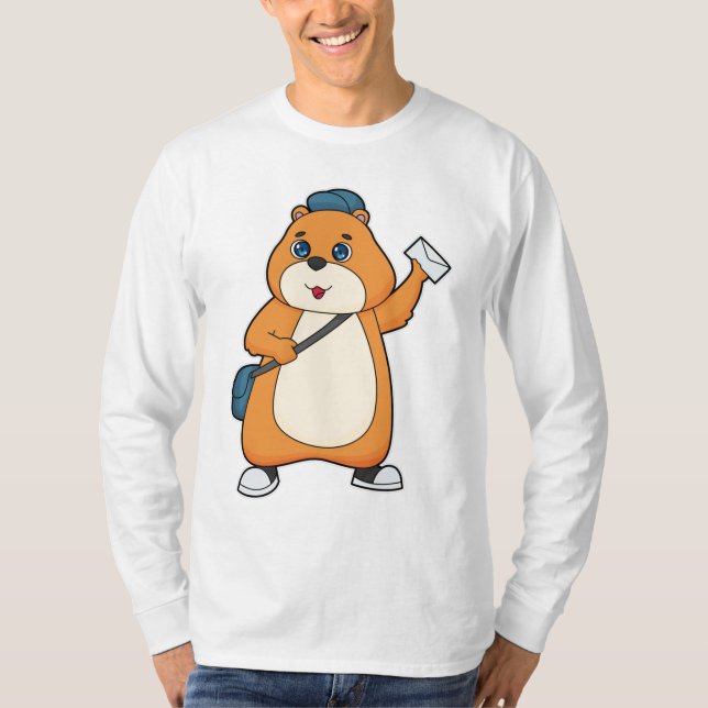 Hamster Postman Letter T-Shirt (Vorderseite)