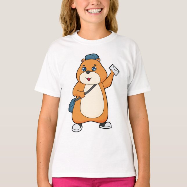 Hamster Postman Letter T-Shirt (Vorderseite)