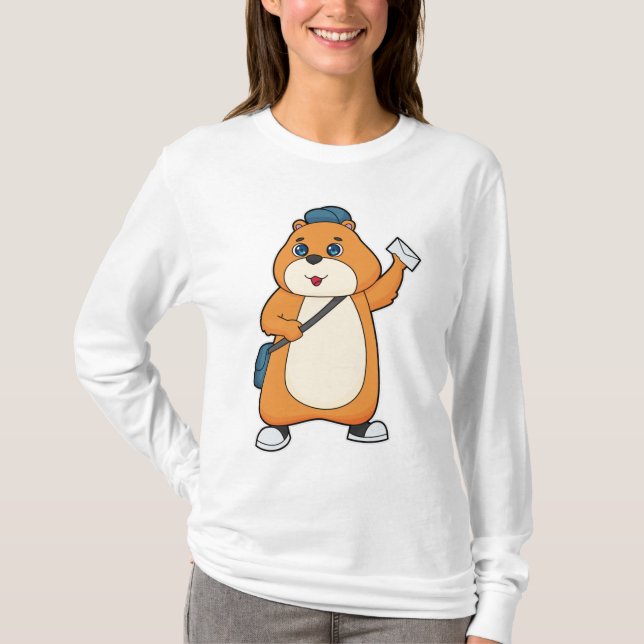 Hamster Postman Letter T-Shirt (Vorderseite)