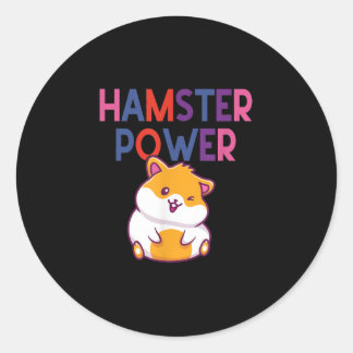 Hamster Power Niedlich Hamster Cartoon Runder Aufkleber