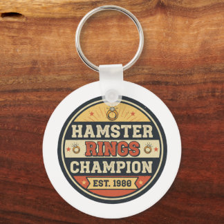 Hamster Ringe Champion Retro Abzeichen Schlüsselanhänger