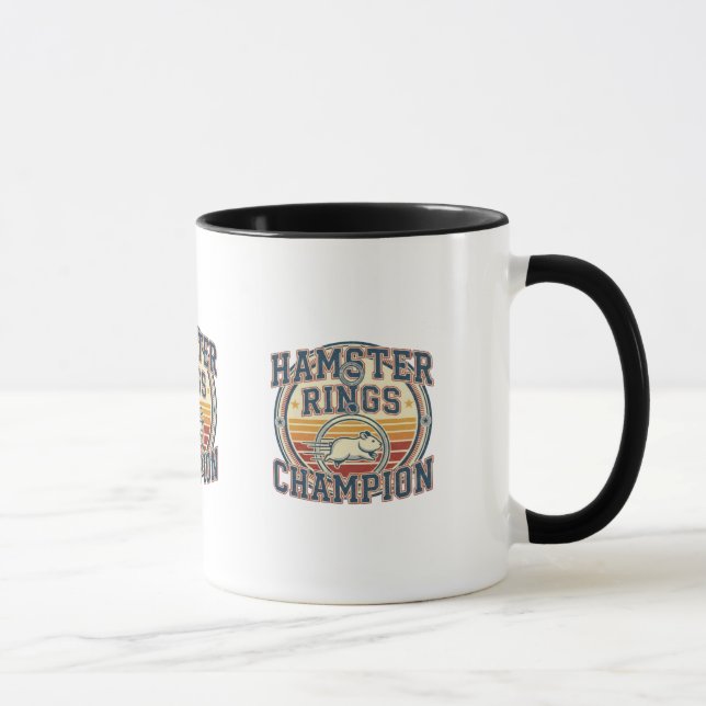 Hamster Rings Champion Retro Design Tasse (Rechts)