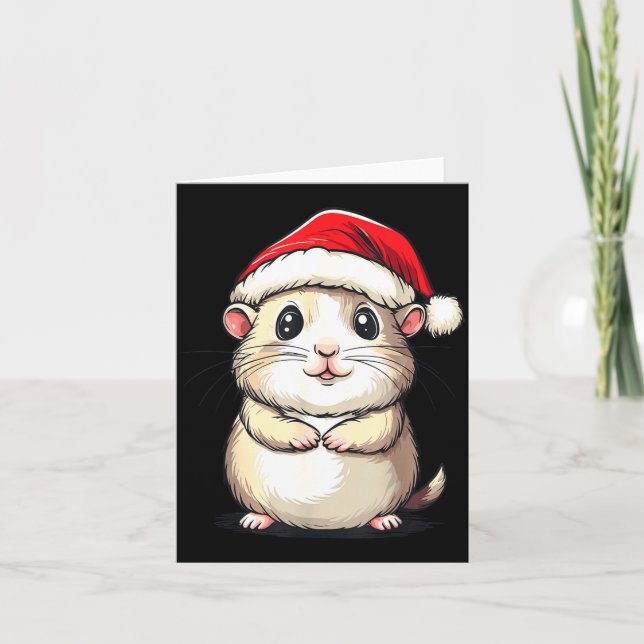 Hamster Santa Hat Pet Lover Boys Girls Kids Christ Karte (Vorderseite)