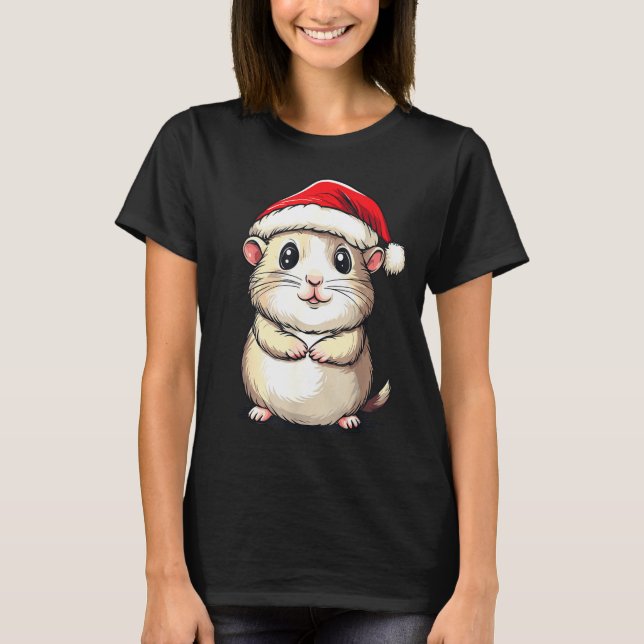 Hamster Santa Hat Pet Lover Boys Girls Kids Christ T-Shirt (Vorderseite)