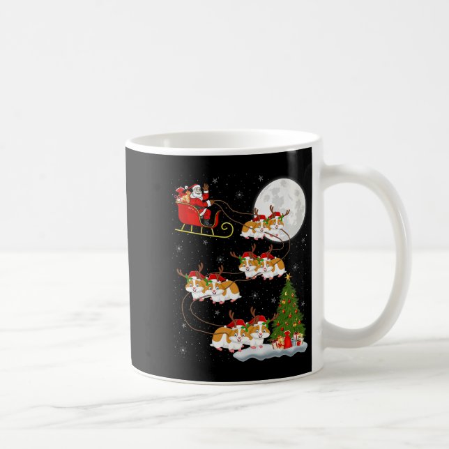 Hamster Santa Sleigh Flying Funny Magical Christma Kaffeetasse (Rechts)
