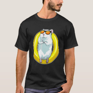Hamster Schwimmen Schwimmring Sonnenbrille T-Shirt