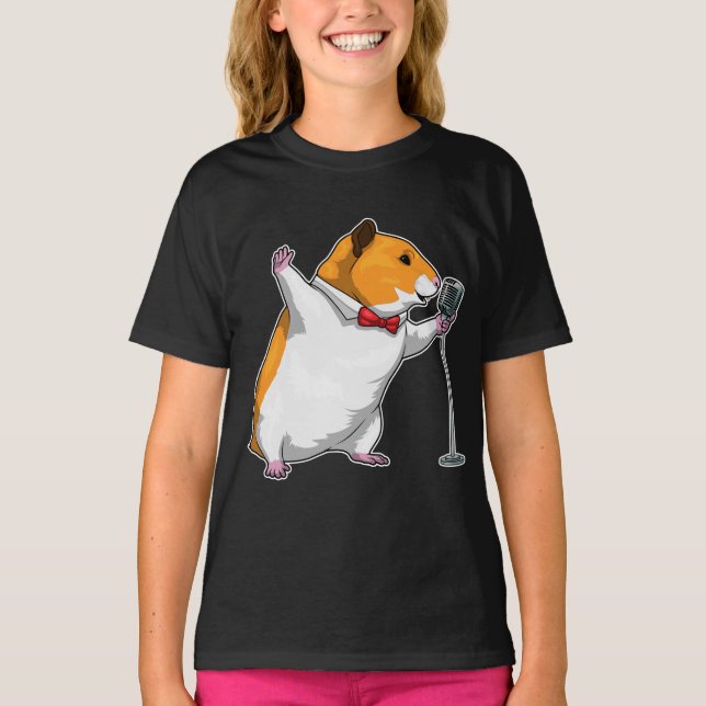 Hamster Singer Microphone Music T-Shirt (Vorderseite)