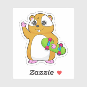 Hamster Skater Skateboard Aufkleber