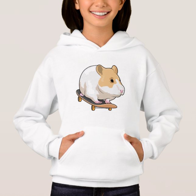 Hamster Skater Skateboard Hoodie (Vorderseite)