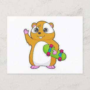 Hamster Skater Skateboard Postkarte