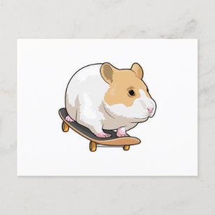 Hamster Skater Skateboard Postkarte
