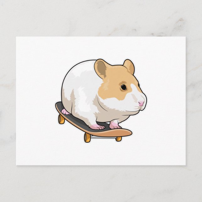 Hamster Skater Skateboard Postkarte (Vorderseite)