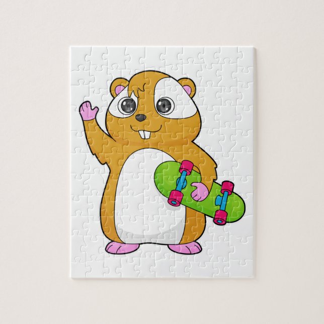 Hamster Skater Skateboard Puzzle (Vertikal)